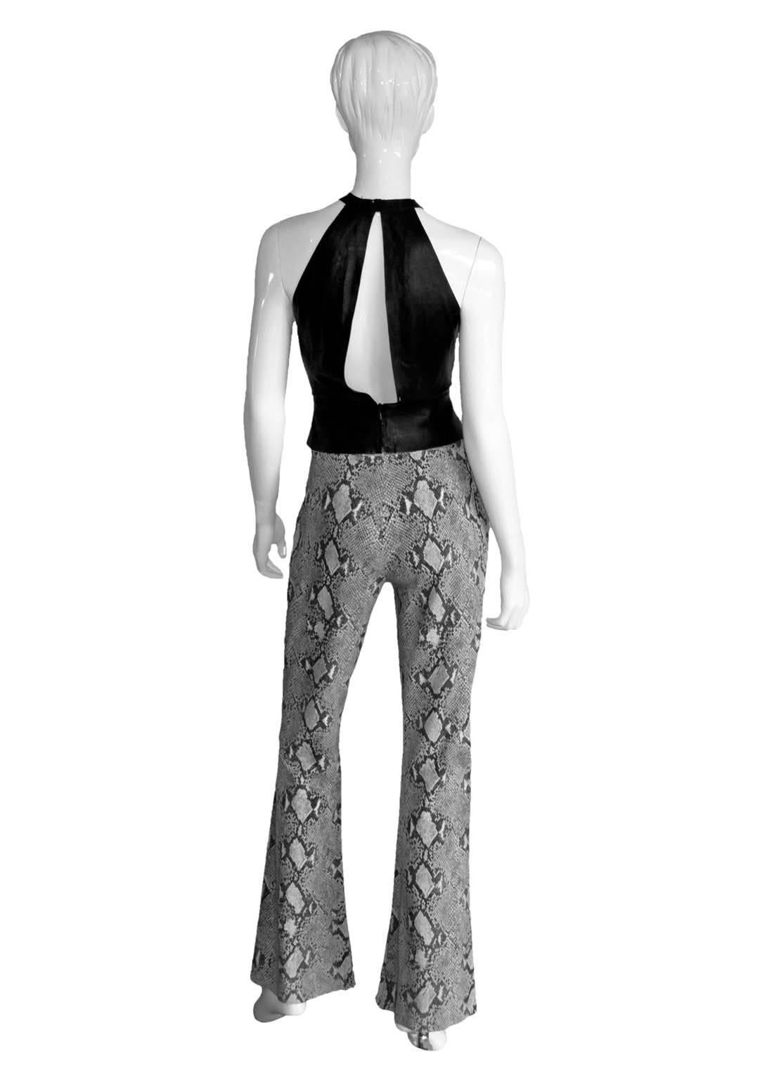 Gray Free Shipping: Tom Ford Gucci SS2000 Python Print Suede Leather Runway Pants! 44