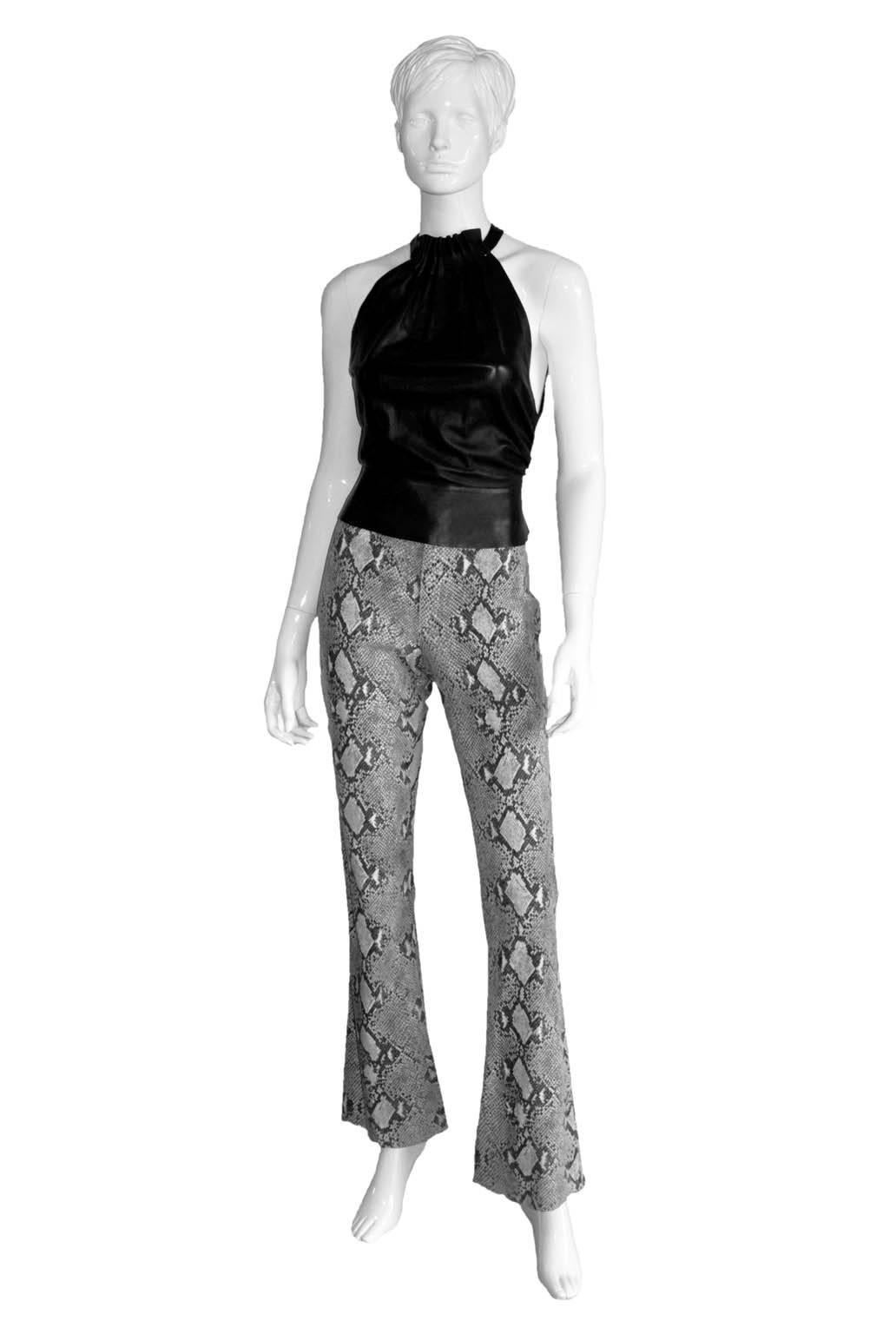 Rare & Iconic Tom Ford For Gucci Spring Summer 2000 Python Print Suede Runway Pants!

Those amazing black & gray python suede runway pants from Tom Ford's gorgeous Spring/Summer 2000 Collection for Gucci! Almost impossible to find these