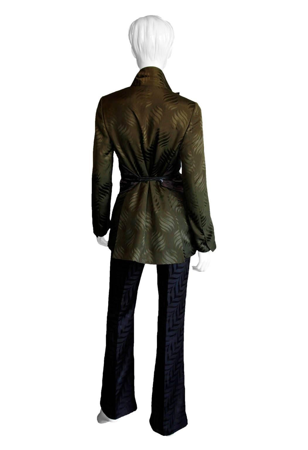 Iconic Tom Ford Gucci FW 02 Silk Kimono Jacket, Pants & Obi In Italian Size 42! In Good Condition In Melbourne, AU