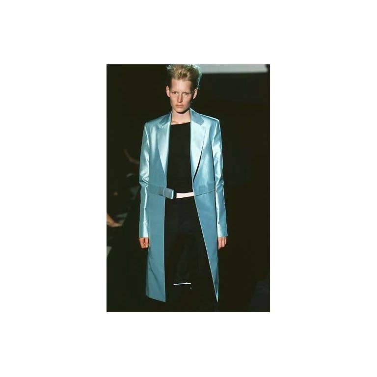 Iconic Museum Quality Tom Ford Gucci SS 1998 Ice Blue Silk Dress & Coat! BNWT 1