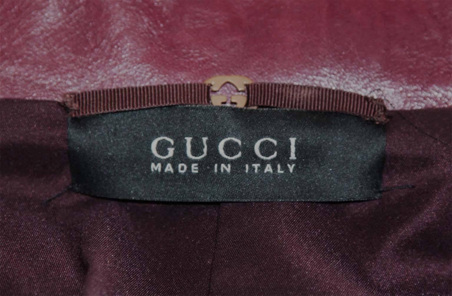  The Dreamiest Tom Ford Gucci FW 2003 Maroon Red Leather Corseted Moto Jacket! 3