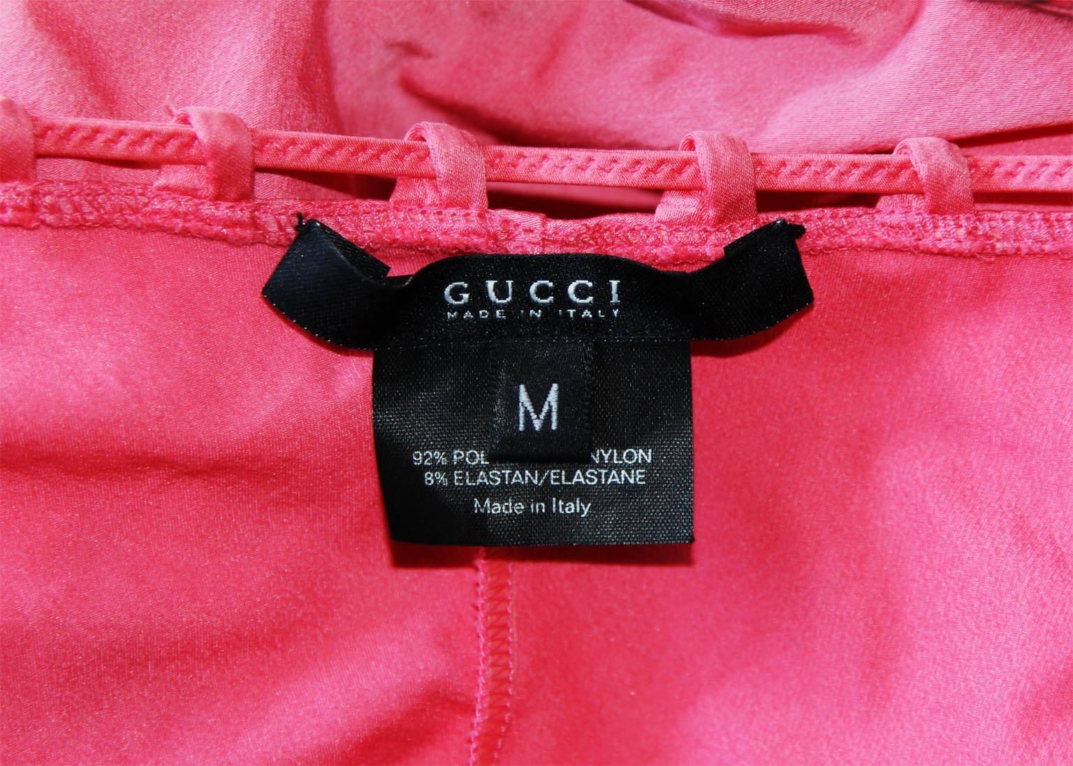 Women's Free Shipping: Iconic Tom Ford Gucci 2004 Runway Collection Coral Pink Swimsuit!