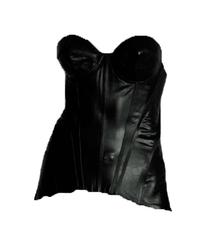 Incroyablement Rare & Iconique Tom Ford Gucci SS01 Black Strapless Leather Corset Top !