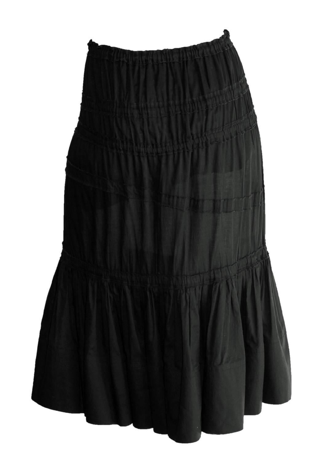 Women's Free Shipping: Tom Ford's YSL Rive Gauche FW 2001 Black Gypsy Boho Runway Skirt!