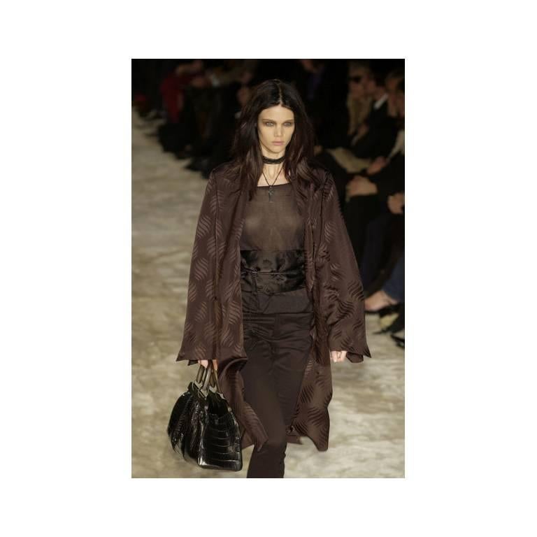 Women's Free Shipping: Iconic Tom Ford For Gucci FW 2002 Silk Kimono Runway Coat & Obi!