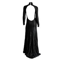 Free Shipping: Rare & Iconic Frida Giannini Gucci FW 2004 Black Bugle Bead Gown!