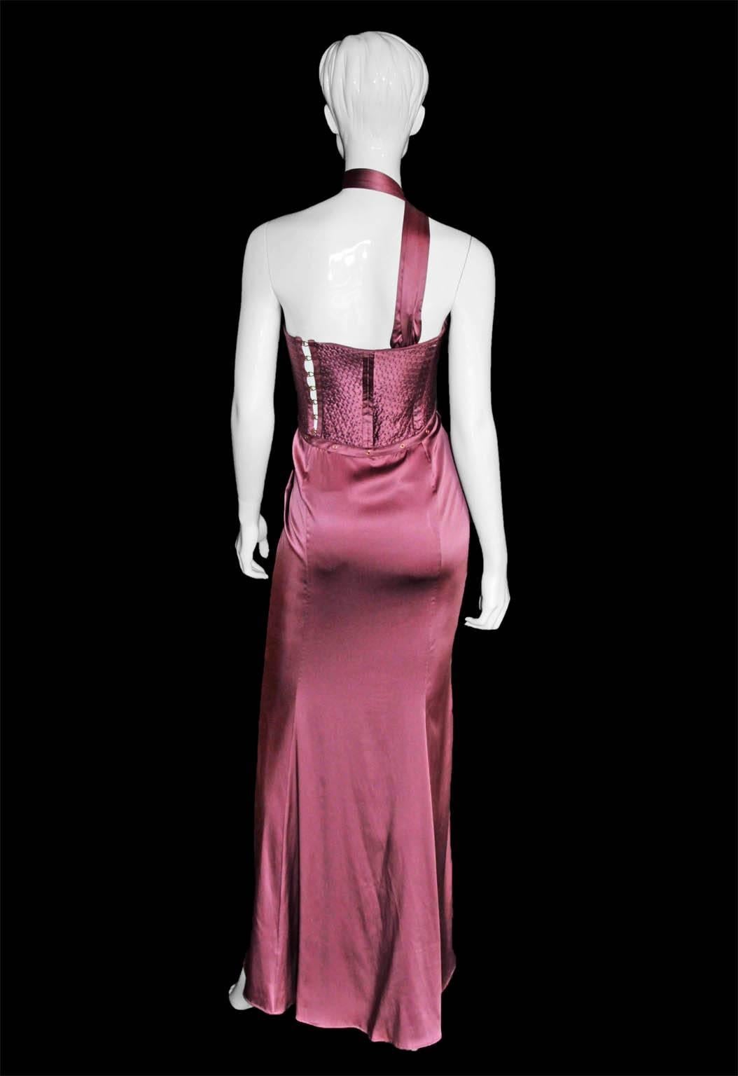 Women's Free Shipping: Iconic Tom Ford Gucci FW 2003 Rose Silk Runway Corset Gown! 44