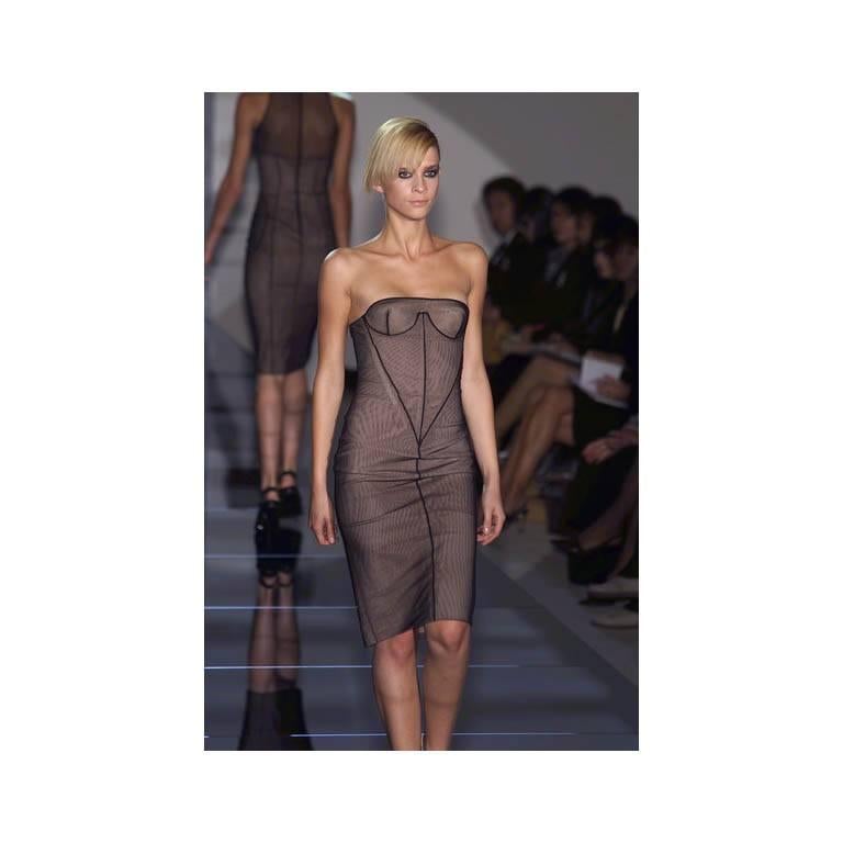 Women's Free Shipping: Iconic Tom Ford For Gucci SS 2001 Black Nude Corset Runway Dress!