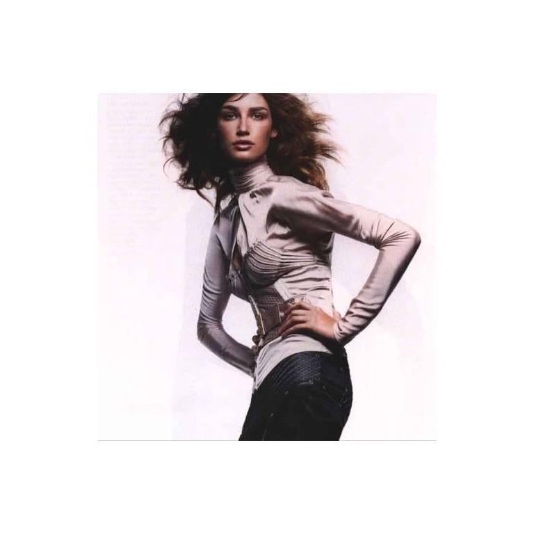 Women's Free Shipping: Rare Tom Ford Gucci FW 2003 Silk Runway Corset Blouse & Skirt! 40