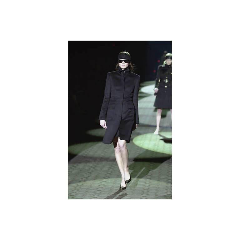 Women's Free Shipping: Tom Ford Gucci FW 2001 Collection Black Wool Cashmere Coat! IT 44
