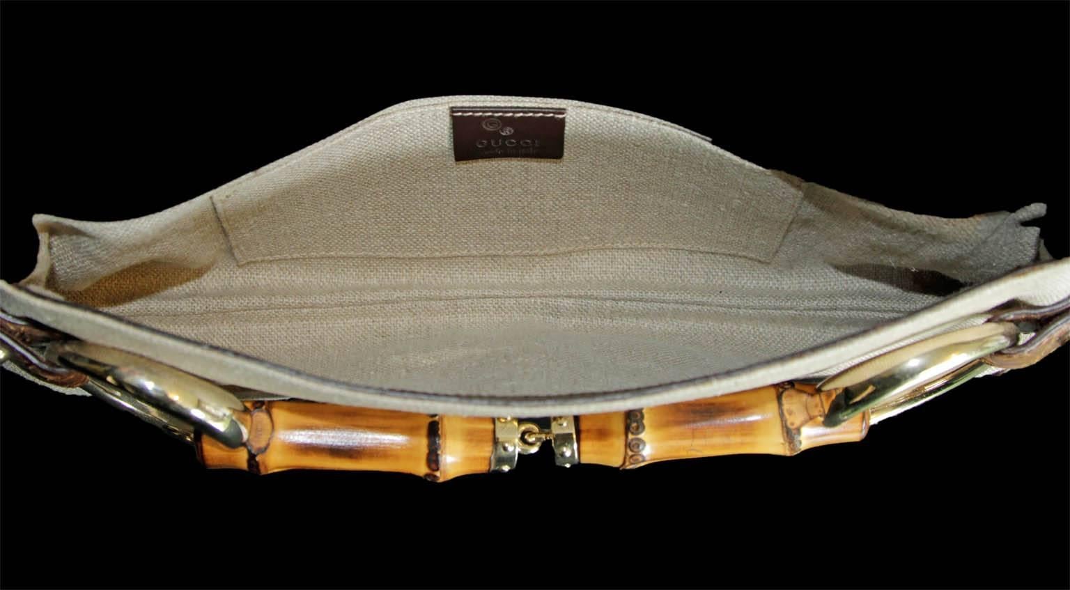 Women's That Incredible Beige Linen Tom Ford For Gucci SS 2002 Collection Horsebit Bag!
