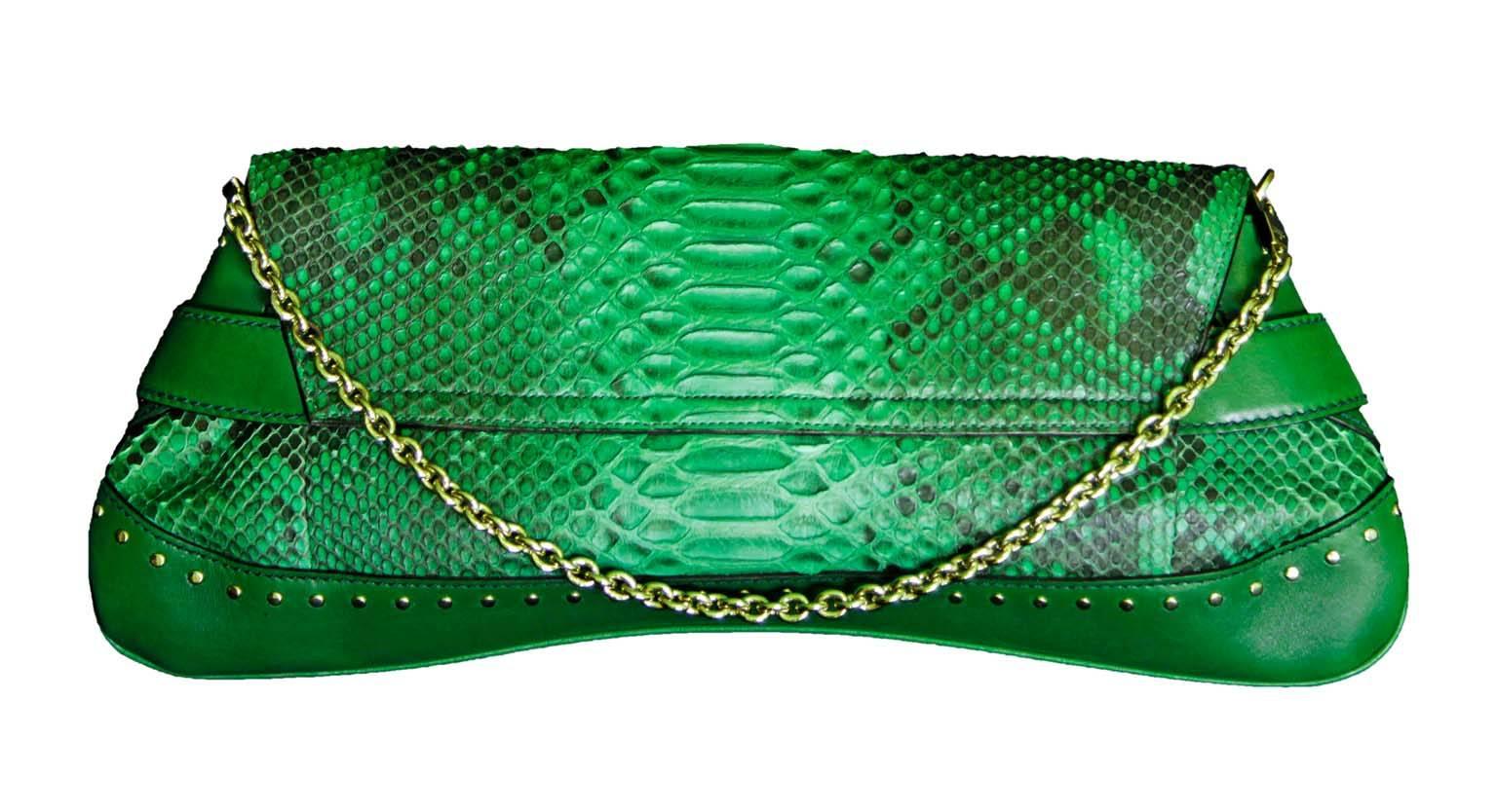 That Incredible Green Python Leather Horsebit Bag From Tom Ford's Gucci Spring Summer 2002 Collection!

This amazing bag has only been used a handful of times & is in very good condition with only minimal signs of wear throughout... an