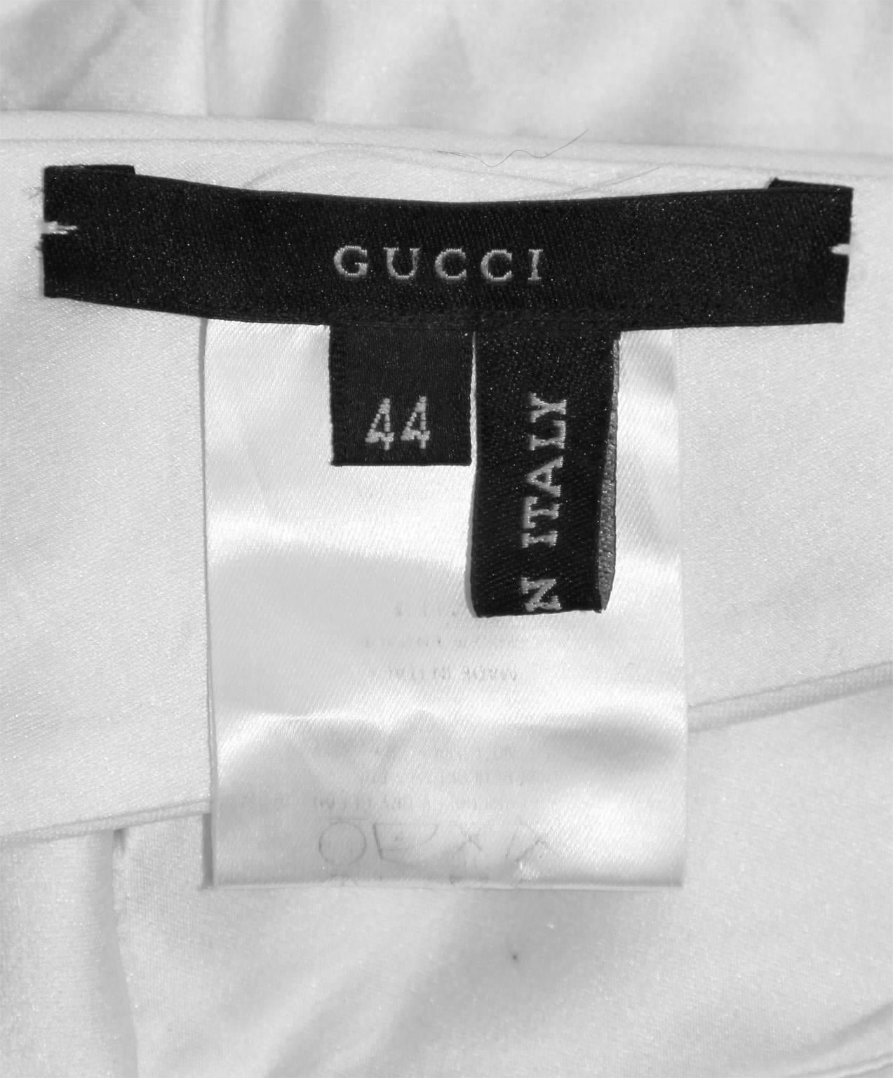 Rare Tom Ford Gucci SS 2001 Runway Ad Campaign White Silk Bra & Tuxedo Pants! 44 2