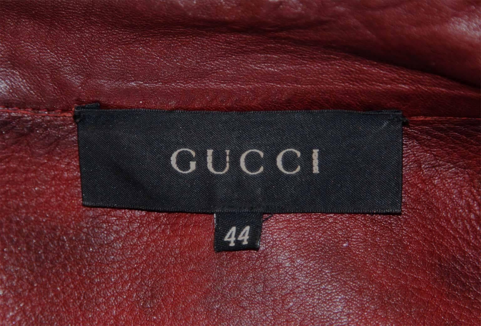 Free Shipping: Rare Tom Ford Gucci SS1999 Maroon Leather Runway Moto Jacket IT44 2
