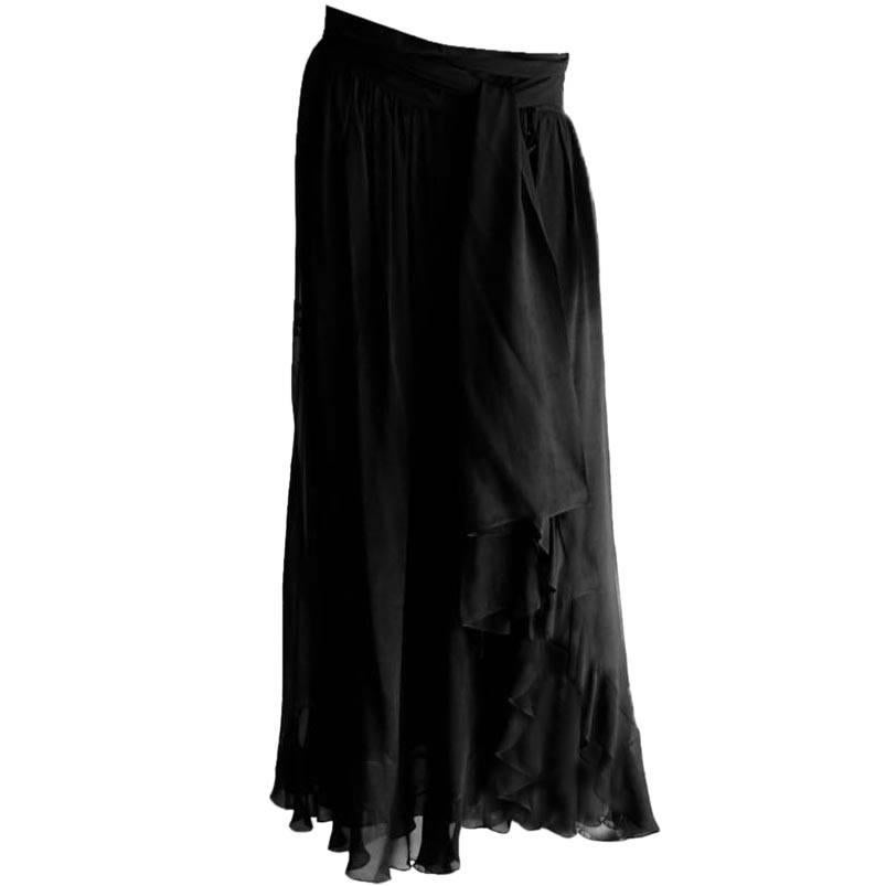 Heavenly Tom Ford YSL Rive Gauche FW 2001 Silk Chiffon Gypsy Runway Skirt! FR 42