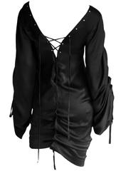 Free Shipping: Tom Ford For Gucci FW 2002 Black Silk Gothic Runway Dress! IT 40