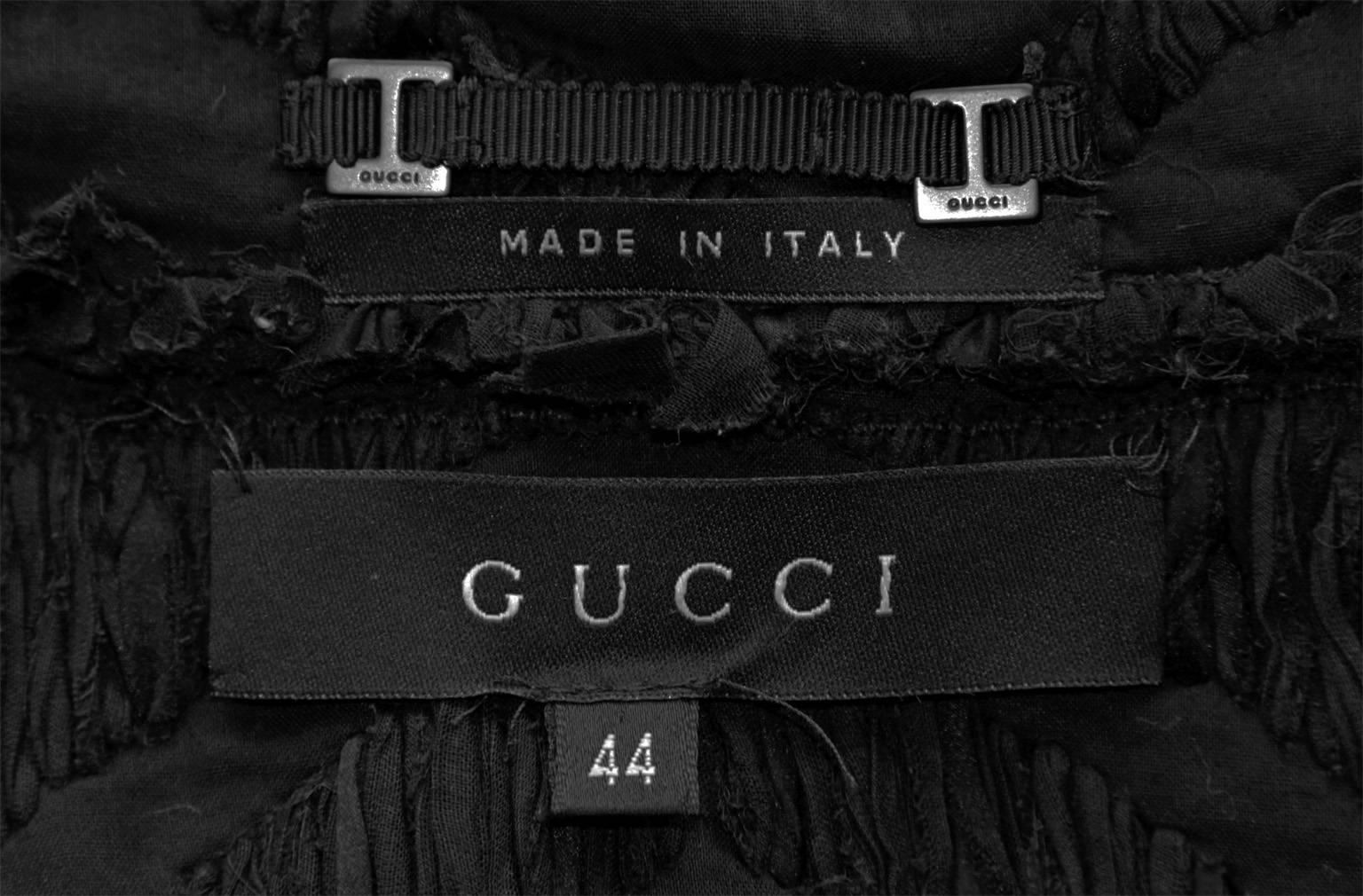 Women's Amazing Tom Ford Gucci FW2002 Runway Collection Black Silk Kimono Jacket & Belt!
