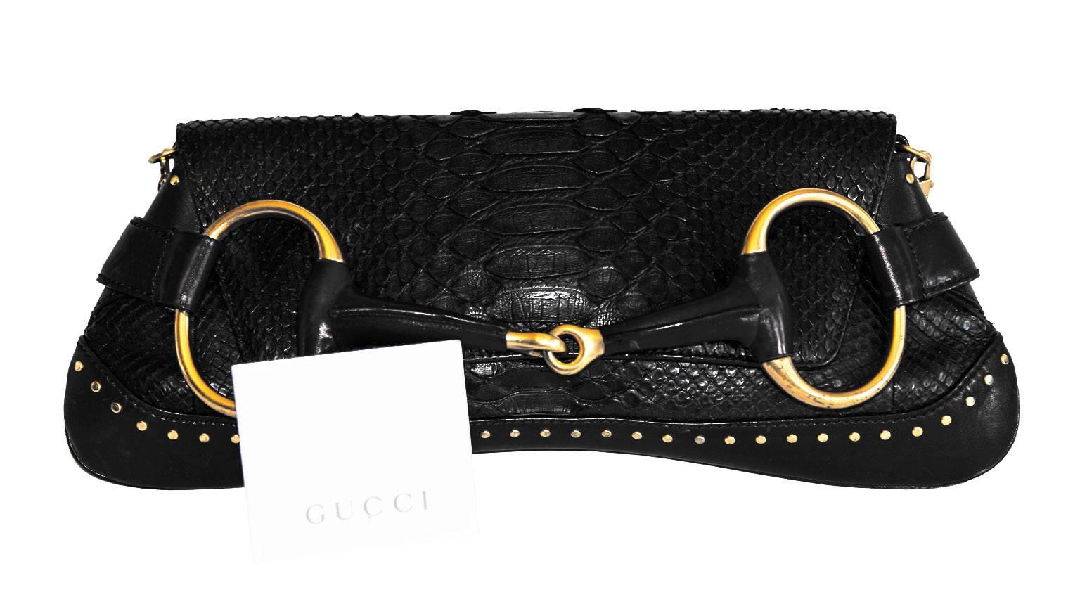 That Incredible Black Python Leather Horsebit Bag From Tom Ford's Gucci Spring Summer 2002 Collection!

This amazing bag has only been used a handful of times & is in very good condition with only minimal signs of wear throughout... an