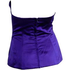 Rare & Iconic Tom Ford Gucci SS 2001 Electric Blue Silk Satin Corset Top! US 6-8