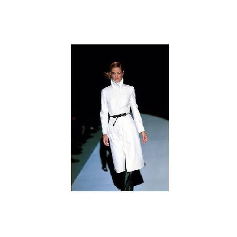 Women's The Most Heavenly Tom Ford Gucci FW 1999 White Cashmere Belted Runway Coat! 42