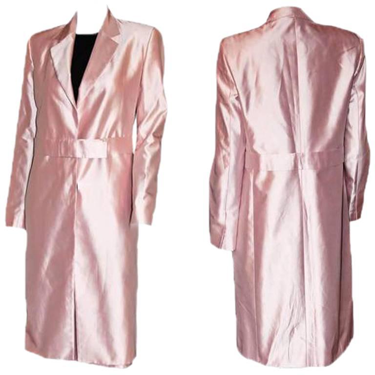 Brown Rare & Iconic Tom Ford Gucci SS 1998 Baby Pink Silk Runway Coat, Skirt & Pants!