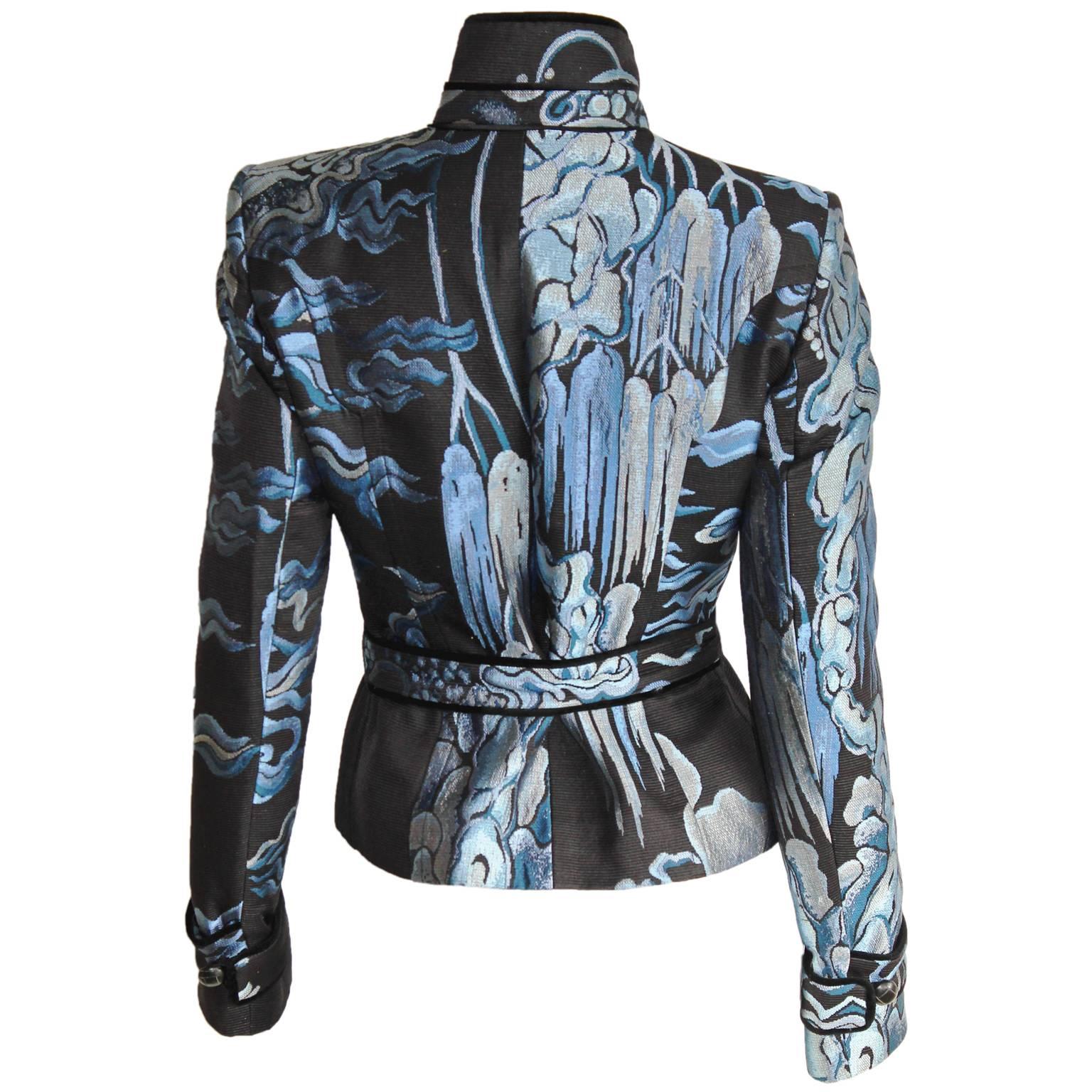 The Most Heavenly Tom Ford For YSL Yves Saint Laurent Rive Gauche Fall Winter 2004 Silk/Wool Blend Chinoiserie Jacket With Mink Trimmed Belt & Cuffs!

Who could ever forget Tom Ford's final show for Yves Saint Laurent, his exquisite YSL Rive