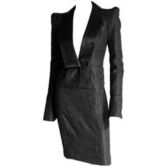 Rare Tom Ford YSL Rive Gauche FW 2004 Silk Chinoiserie Runway Jacket & Skirt! 36