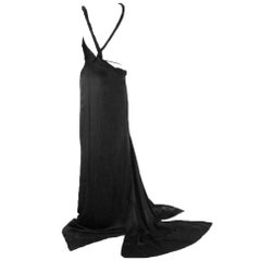 Uber Rare Tom Ford Gucci 2002 Gothic Collection Black Silk Backless Runway Gown! 7