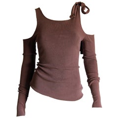 Free Shipping: Gorgeous Tom Ford Gucci FW 2003 Brown Cold Shoulder Sweater! M 2