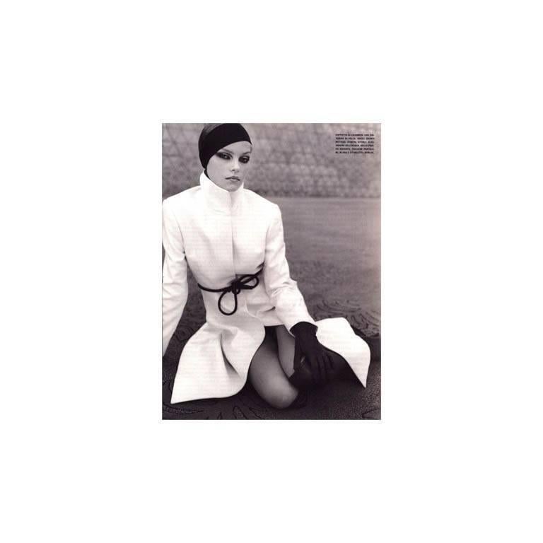 Women's The Most Heavenly Tom Ford Gucci FW 1999 White Cashmere Belted Runway Coat! 42