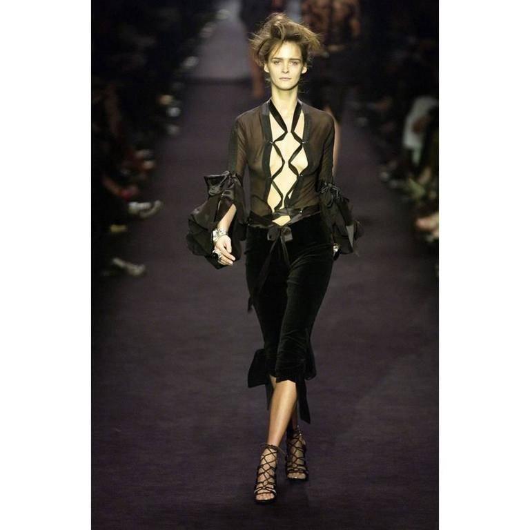 Women's Those Scrumptious Tom Ford YSL FW 2002 Silk Runway & Ad Campaign Pants! FR 40 For Sale