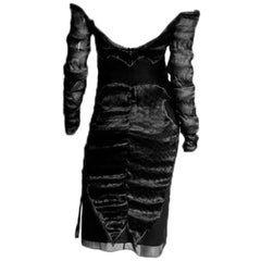 Ridiculously Elegant Tom Ford YSL FW 2004 Silk Chinoiserie Runway Dress! FR 40 7