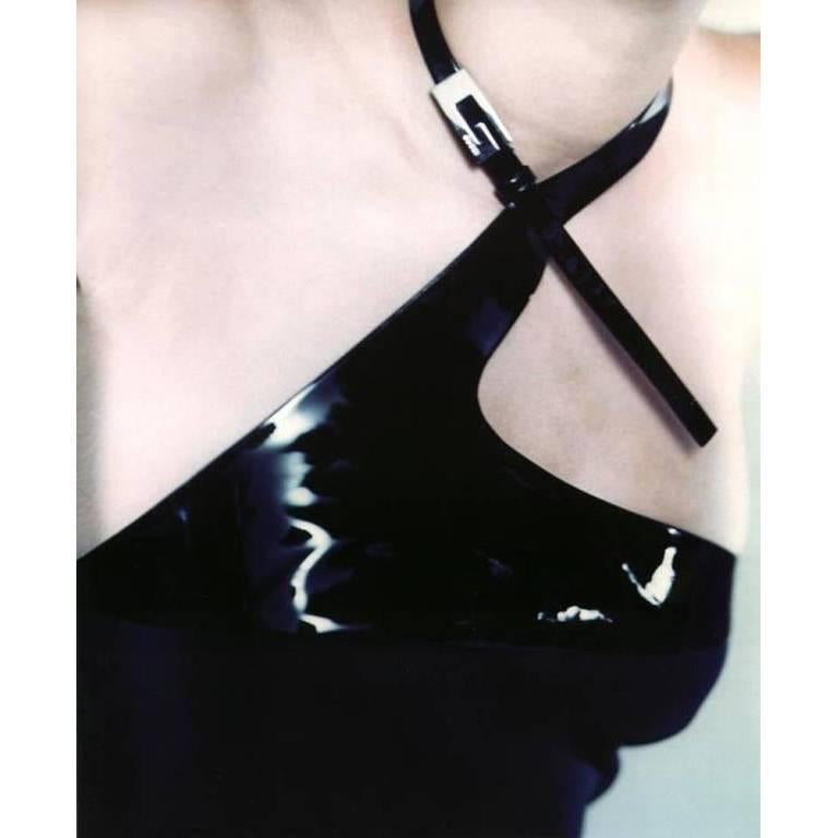 Rare & Iconic Tom Ford For Gucci FW1997 Black Halter Minimalist Maxi Dress! IT44 For Sale 3