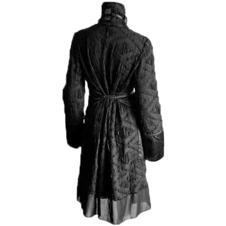 Amazing Tom Ford Gucci FW 2002 Runway Collection Black Silk Kimono Coat & Belt! In Excellent Condition In Melbourne, AU
