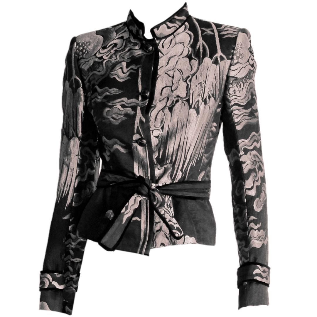 Sublime Tom Ford YSL FW 2004 Silk Chinoiserie Runway & Ad Campaign Jacket! FR 34