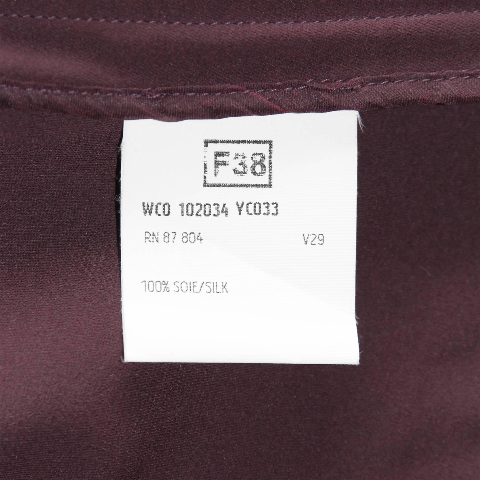 The Most Scrumptious Tom Ford YSL FW 2002 Plum Silk Fitted Jacket & Skirt! FR 38 For Sale 3