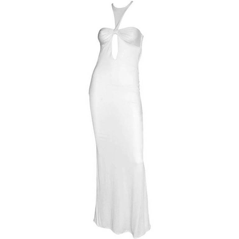 Robin Wright Penn's Heavenly Tom Ford Gucci FW 2004 Collection White Gown! IT 40 For Sale