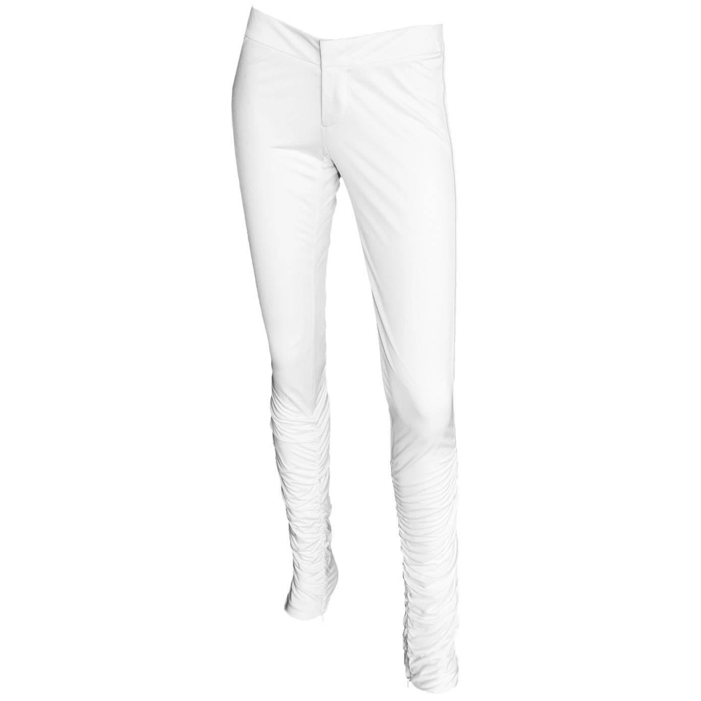 Gray The Most Amazing Tom Ford Gucci FW 2004 Collection White Top & Pants Set! IT 42 For Sale