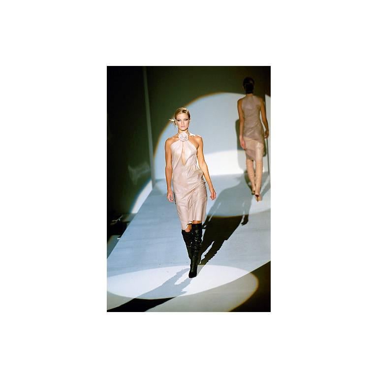 Incredibly Rare Tom Ford Gucci F/W 1999 Nude Leather Runway & Ad Campaign Dress 1