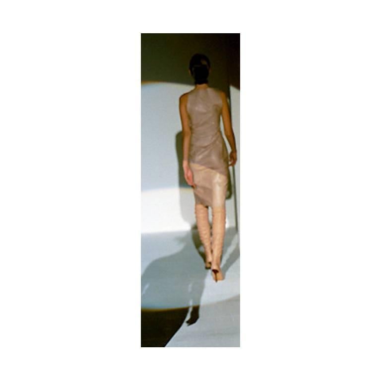 Incredibly Rare & Iconic Tom Ford For Gucci F/W 1999 Nude Leather Runway Dress 2