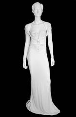 The Most Extraordinary Tom Ford Gucci FW2003 Collection White Silk Corseted Gown