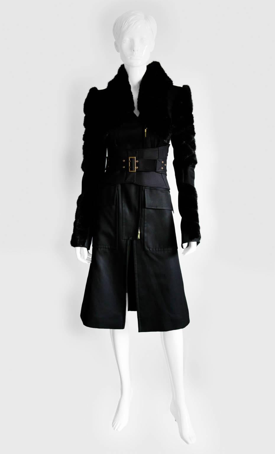 Who could ever forget that heavenly black wool/cashmere runway coat with the heavenly mink trim  from Tom Ford's glorious final collection for Gucci, back in 2004? Incredibly rare & virtually impossible to find today, this coat is an italian size 40