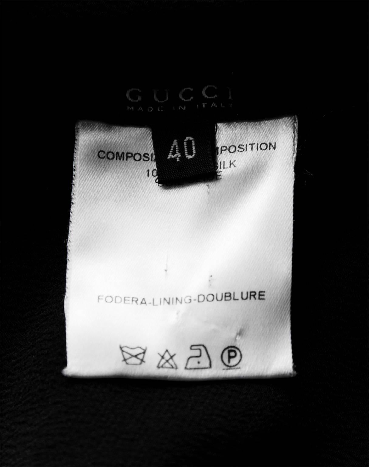Heavenly Tom Ford Gucci FW 2002 Gothic Collection Black Silk Runway Dress & Obi 4