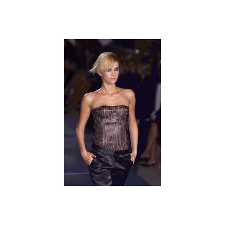 Women's That Iconic & Amazing Tom Ford Gucci 2001 Black Leather Nude Corset Runway Top!