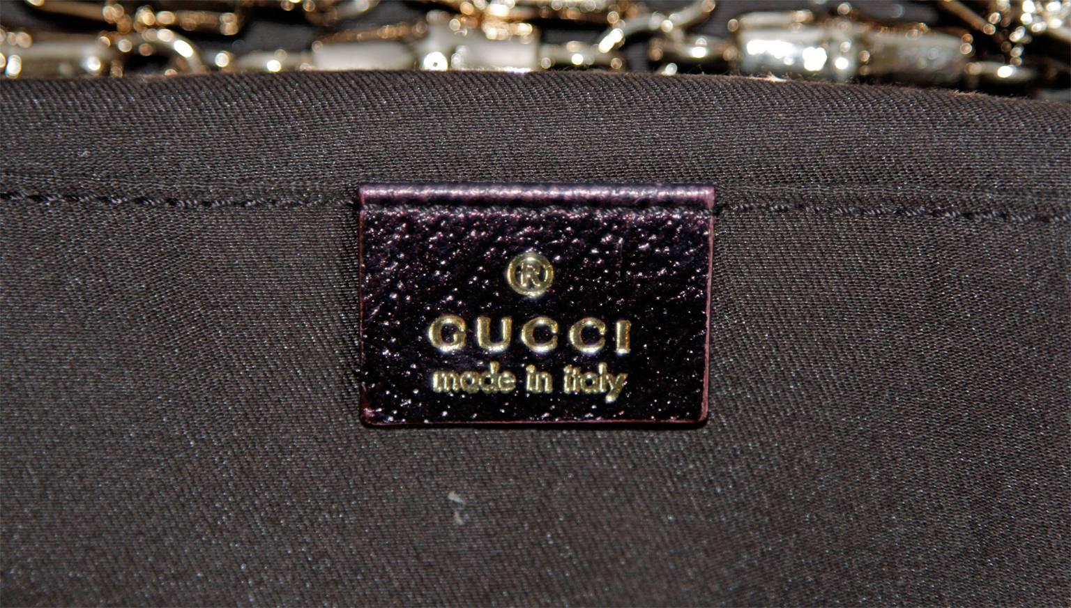 Iconic Tom Ford Gucci FW 2004 Leather Silk Crystal Runway Ad Campaign Dragon Bag 3