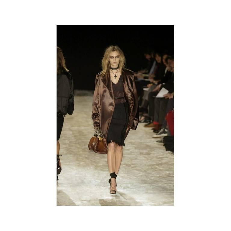 Amazing Tom Ford Gucci FW02 Runway Collection Mink & Silk Trimmed Jacket & Skirt 3