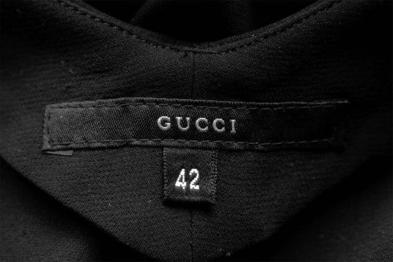 That Iconic Tom Ford Gucci 1997 Black Leather Collar Minimalist Dress ...