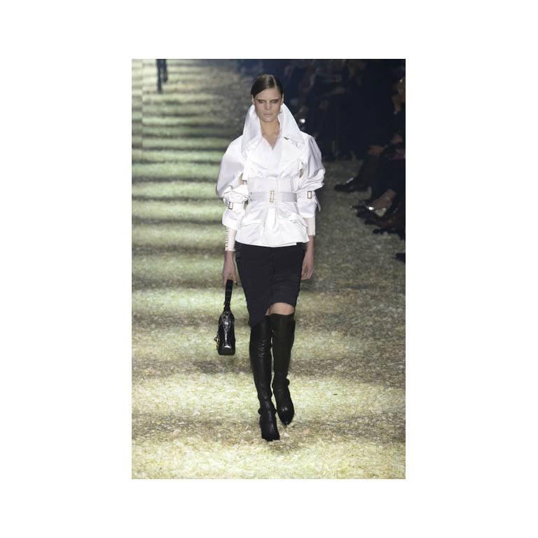 Incredibly Rare Tom Ford For Gucci FW 2003 White Corsetted Runway Jacket & Skirt 1