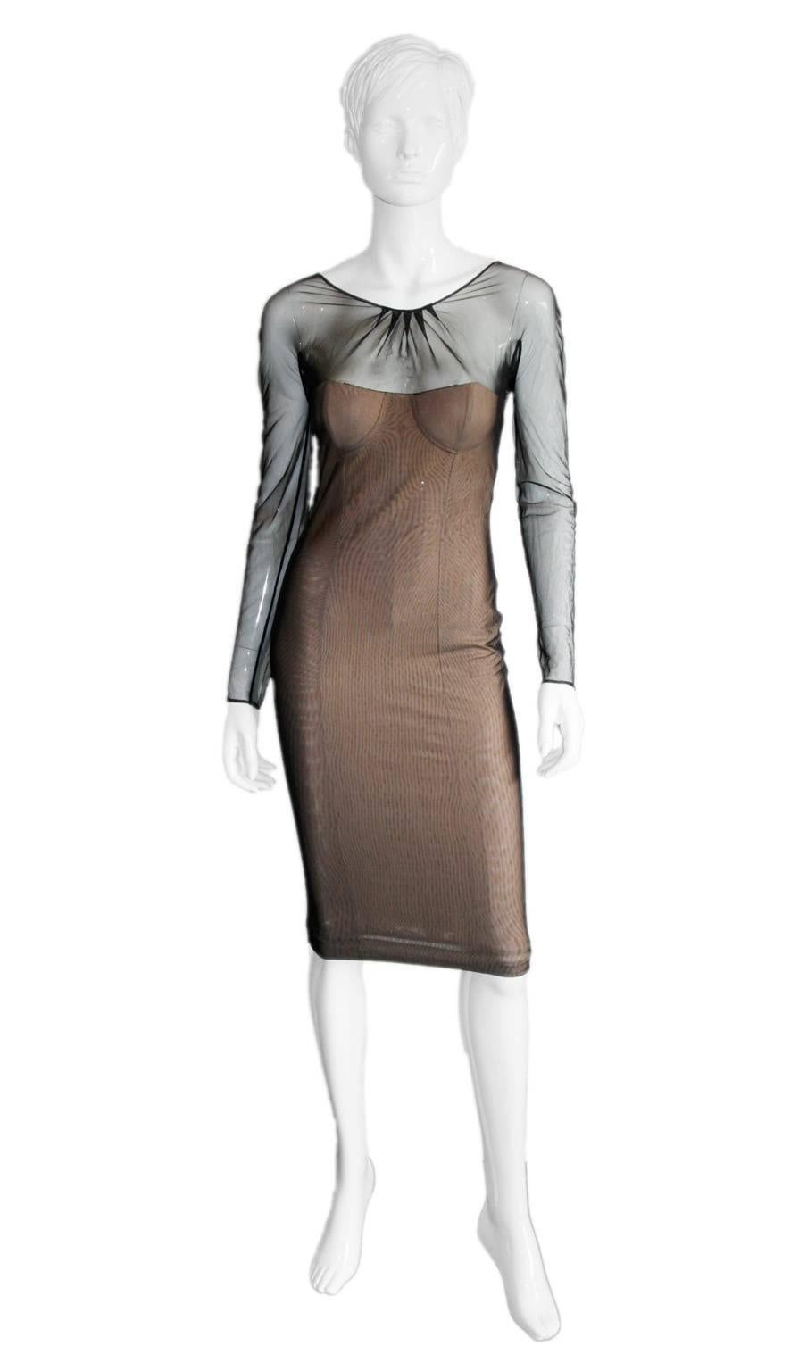 That Tom Ford Gucci 2001 Nude Corset Runway Ad Campaign Dress Kate Wore! IT 38 In Excellent Condition In Melbourne, AU