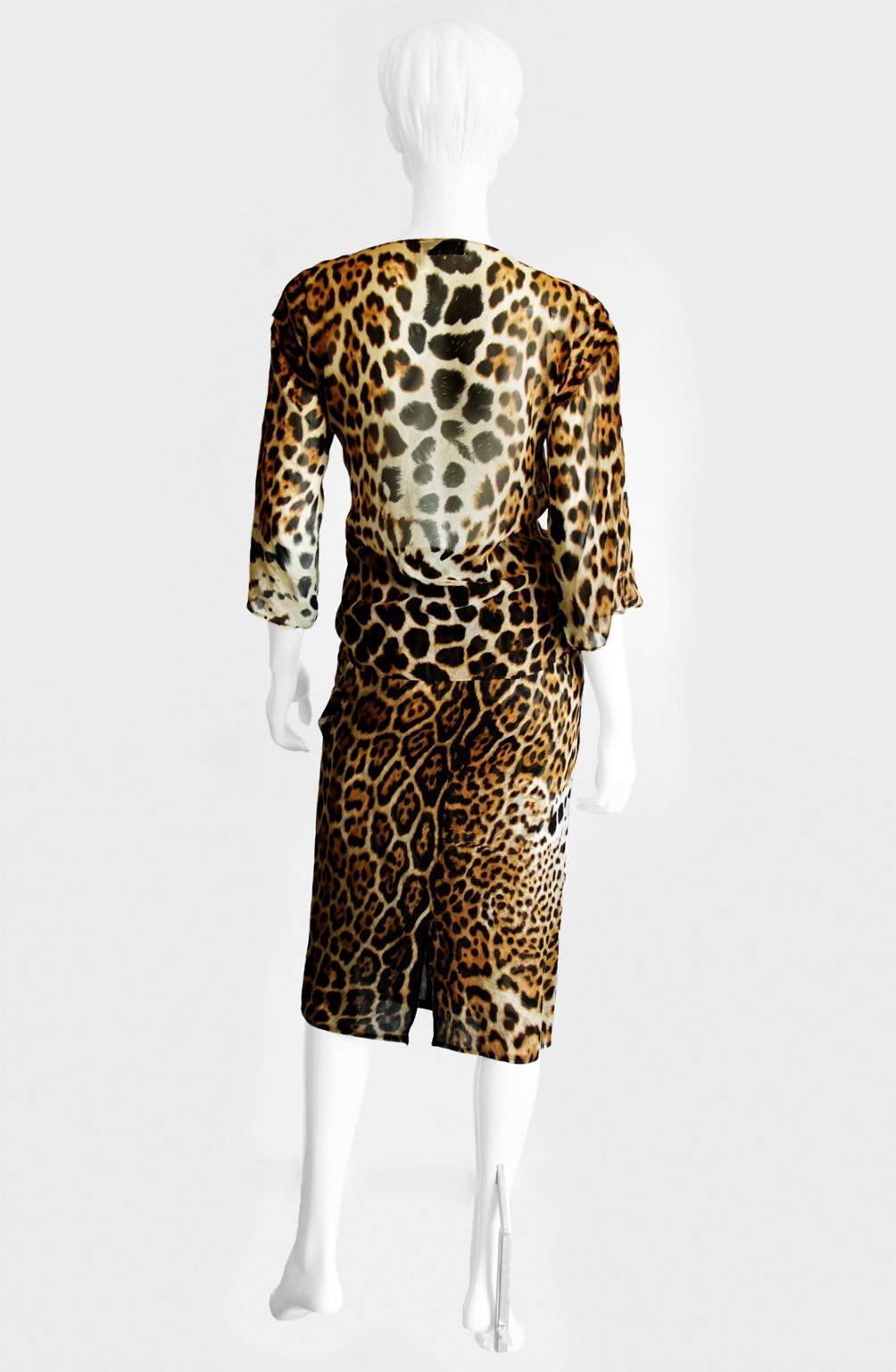 Black Gorgeous Tom Ford For YSL Rive Gauche SS 2002 Safari Collection Silk Skirt Suit!